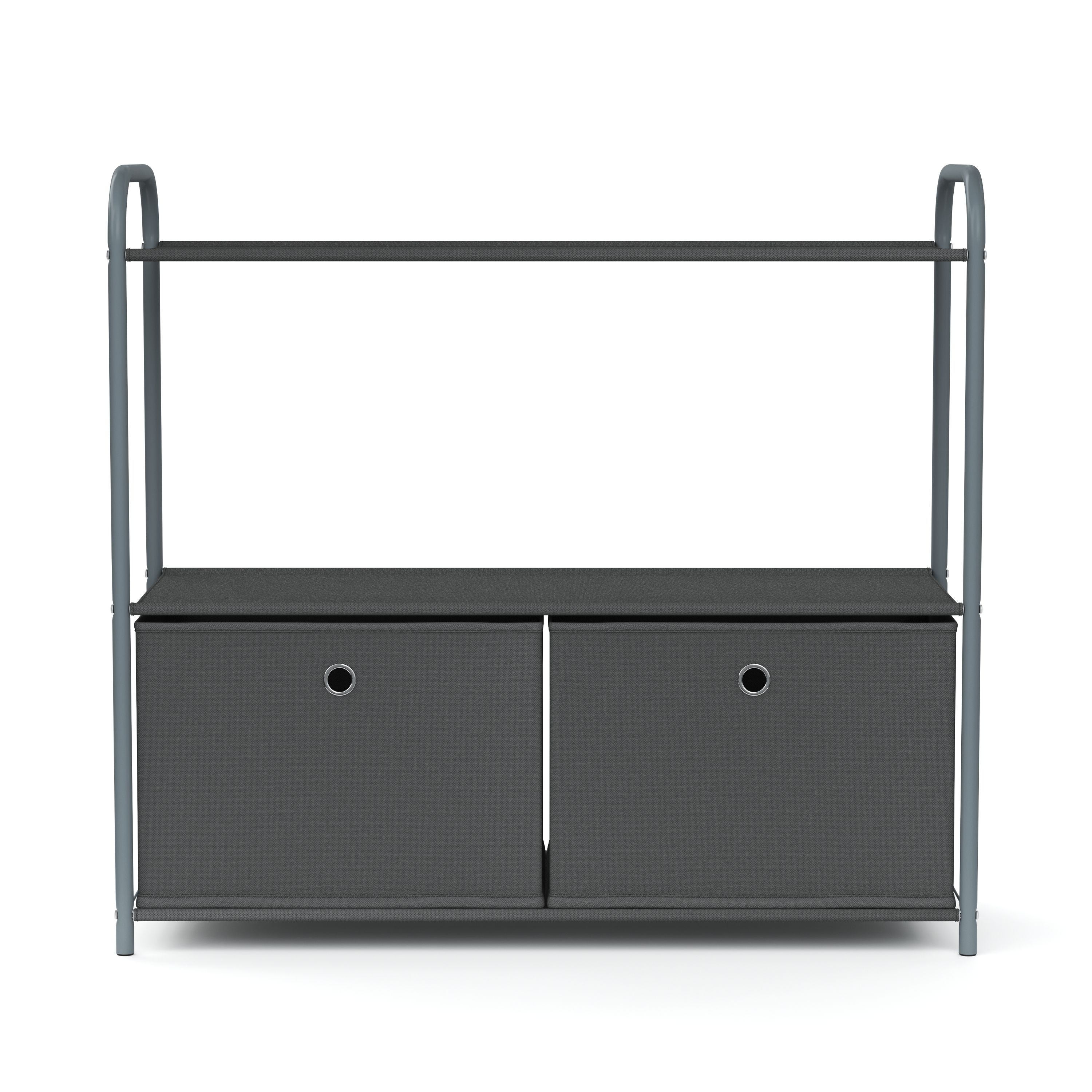 Regal mit 2 Aufbewahrungsboxen 79 x 72 cm anthrazit