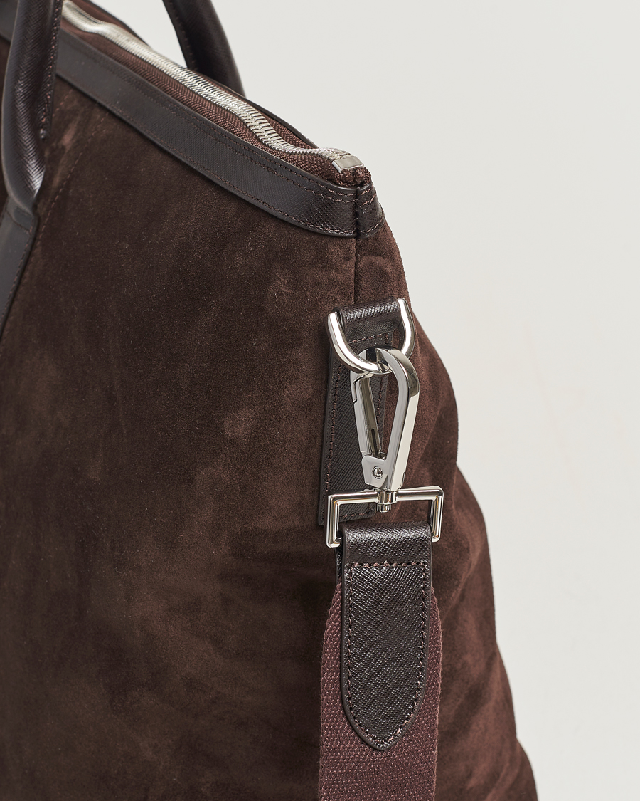 Oscar Jacobson Weekend Bag Soft Leather Chocolate Brown