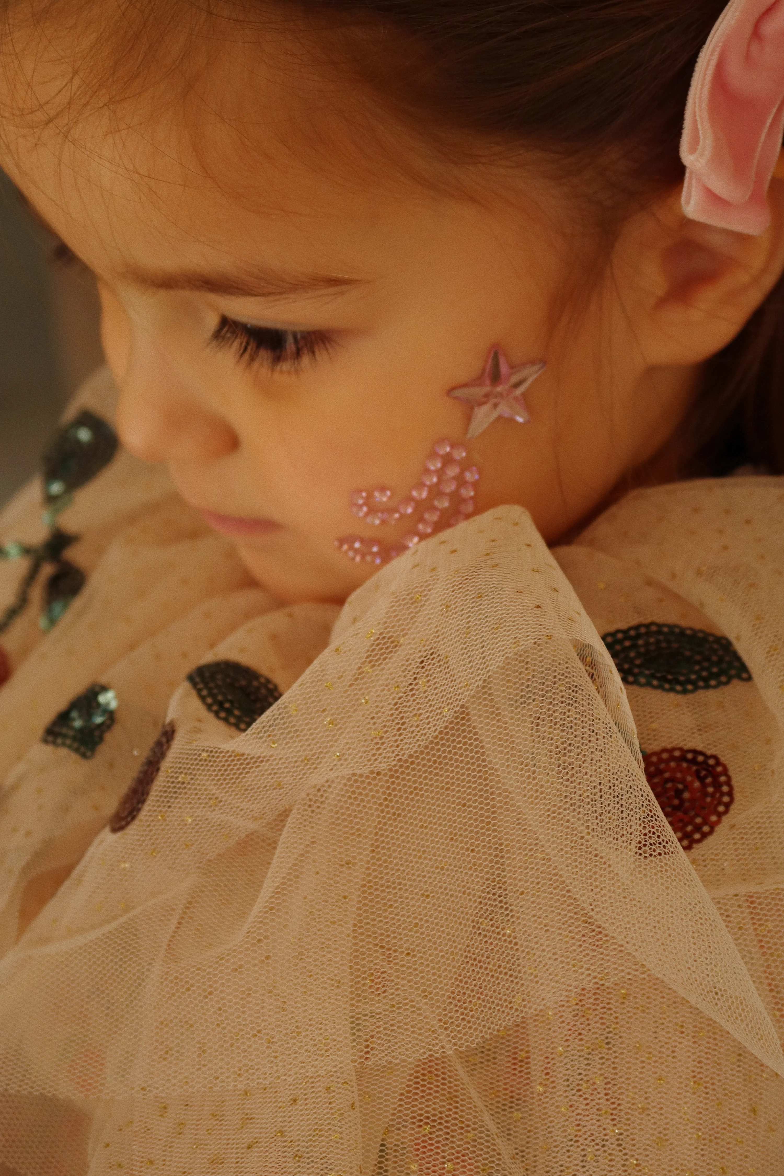 Prinsesses kappe - gold blush - 5-8Y