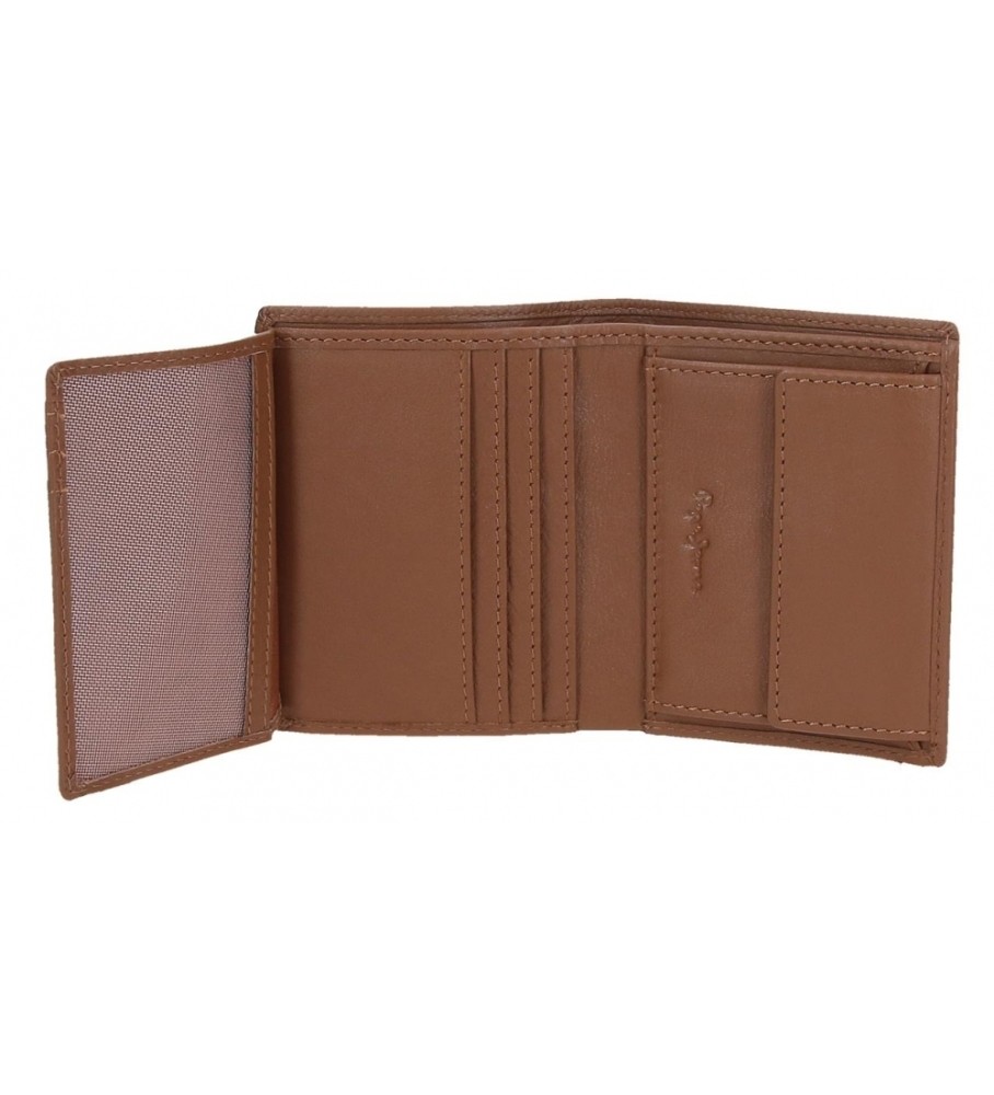 Carteira vertical de couro marrom Pepe Jeans Topper