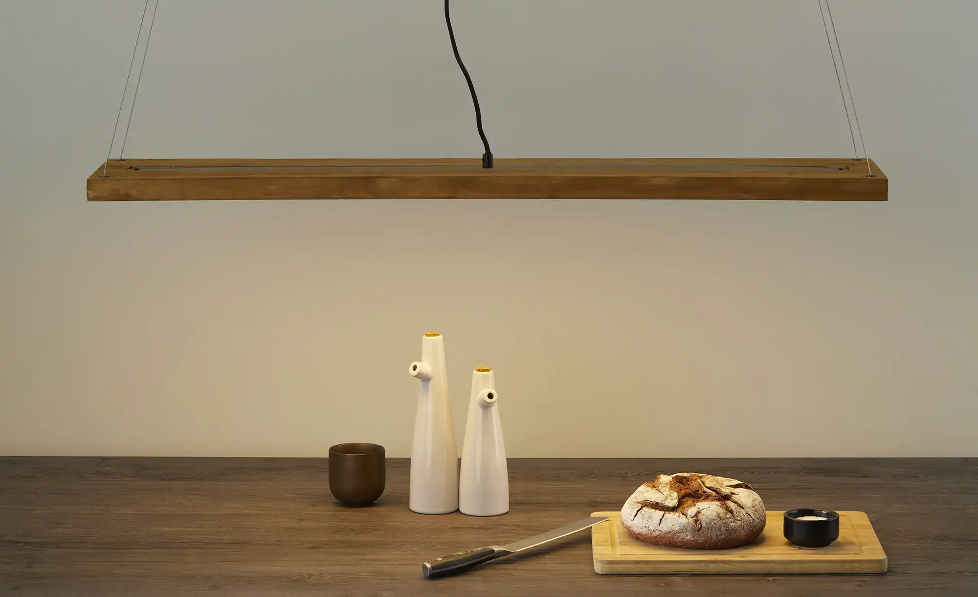 Trio LED-Pendelleuchte, 1-flammig, Pinienholz
