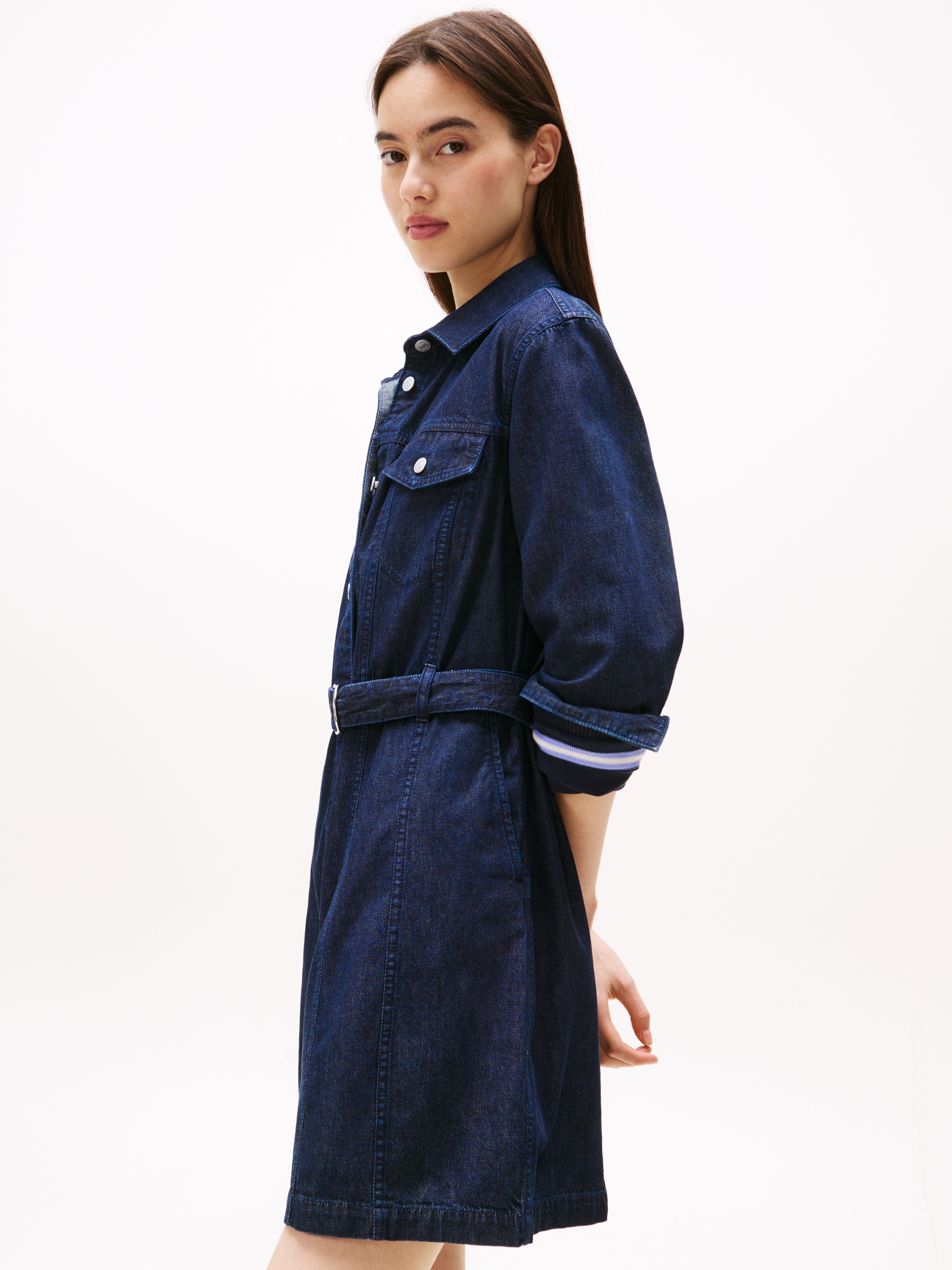 Tommy Jeans Jeanskleid »DENIM BELTED DRESS« Brusttaschen