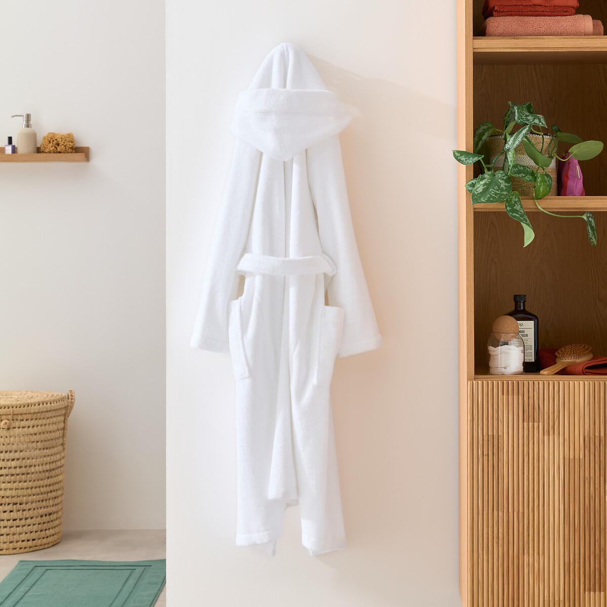 LA REDOUTE INTERIEURS<br>Roupão com capuz, em algodão penteado 400g/m2, Kheops