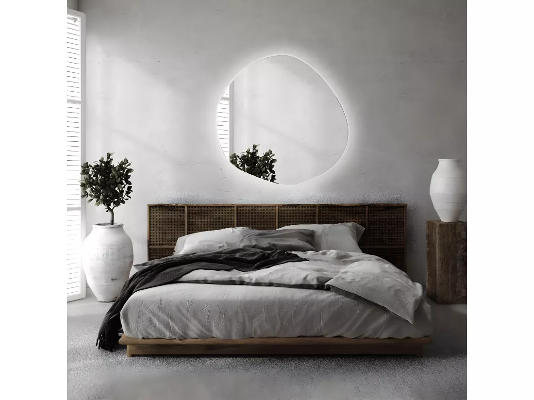 Miroir LED irrégulier pour le maquillage et le maquillage dans la salle de bain 80 - lumière neutre