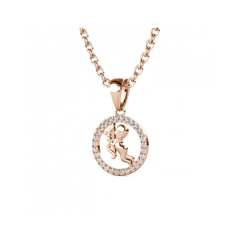 Pendentif Zodiaque Sagittaire - Or Rosé et Cristal