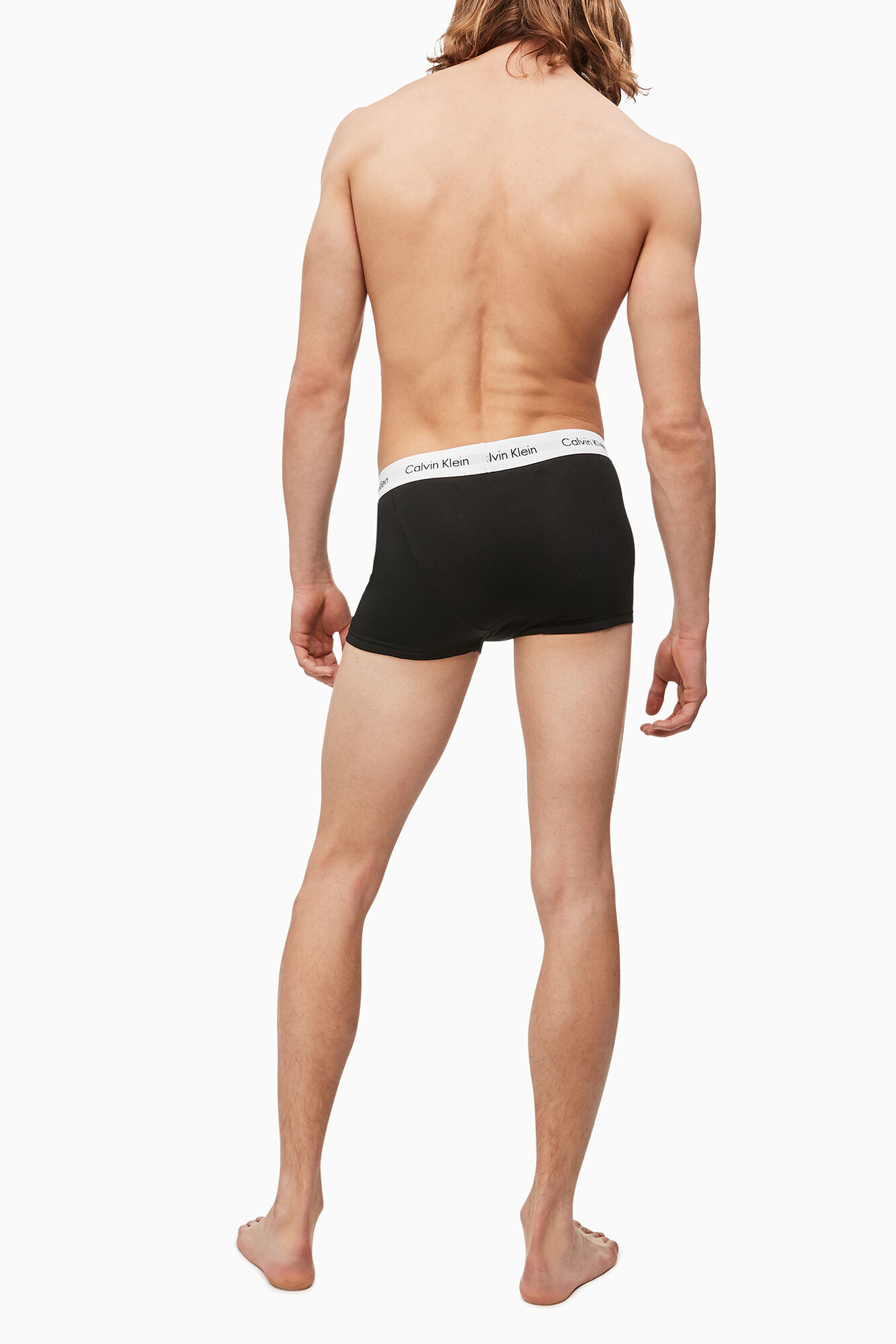 Conjunto de 3 cuecas boxer de algodão Calvin Klein com cós elástico