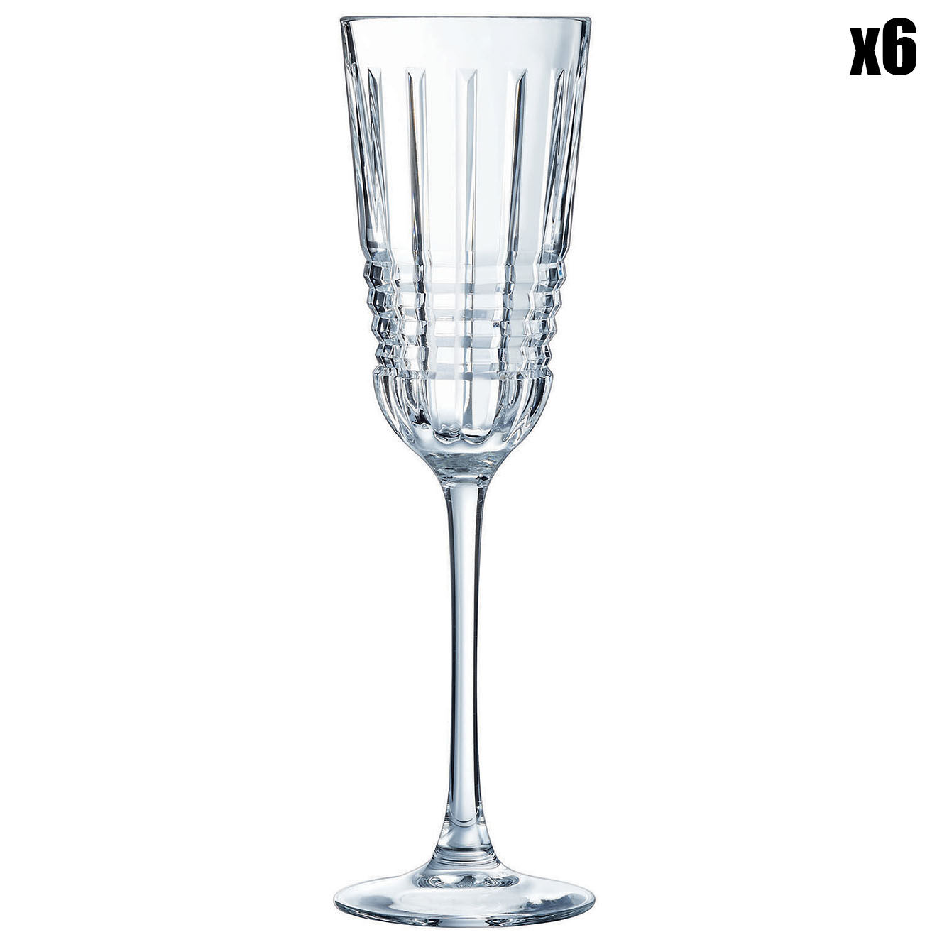 Cristal d'Arques 6 Flûtes à champagne Rendez-Vous - 17 cl