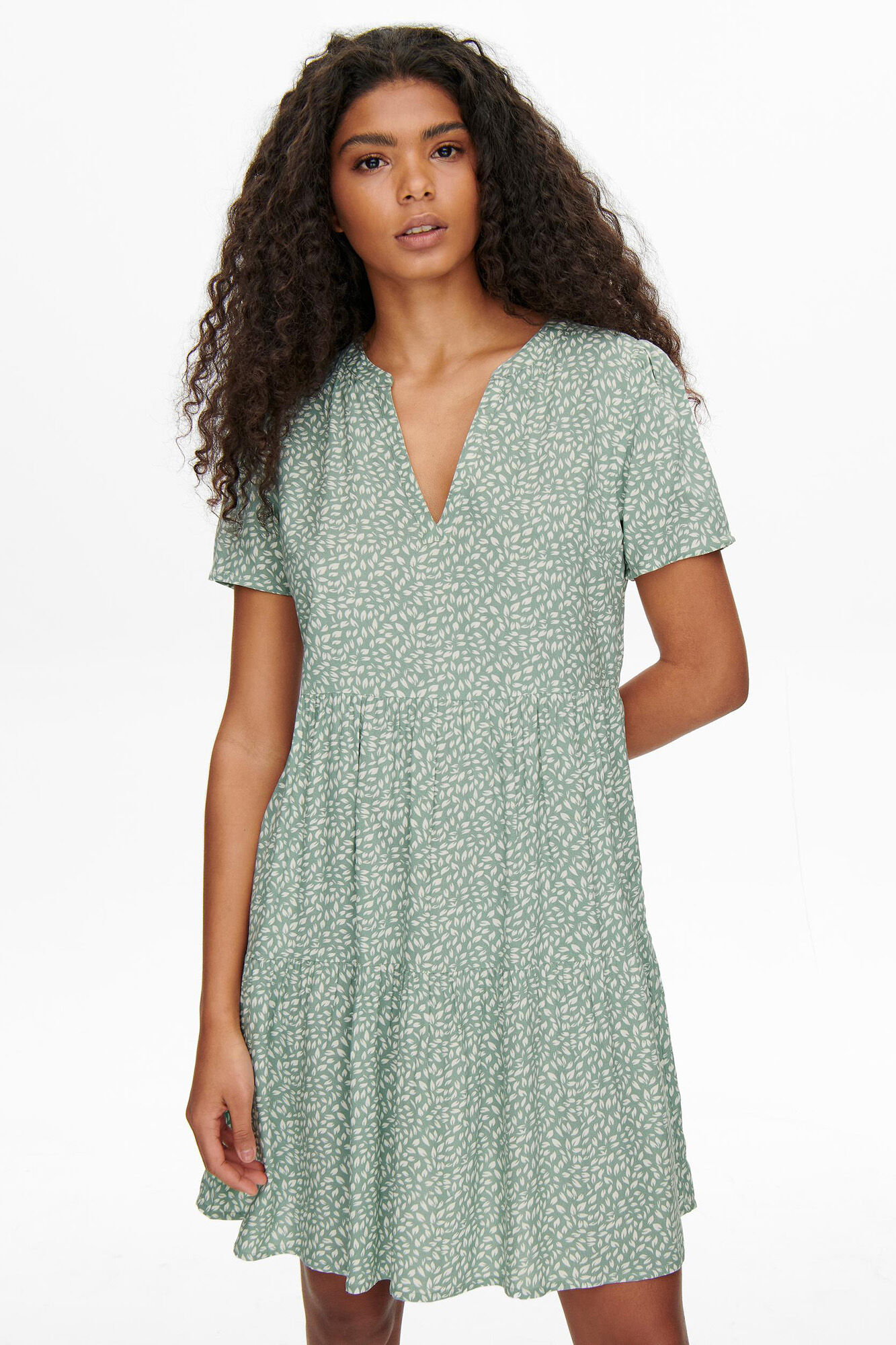 Vestido de manga curta
