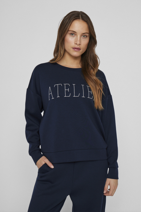 Vila blauwe dames sweater