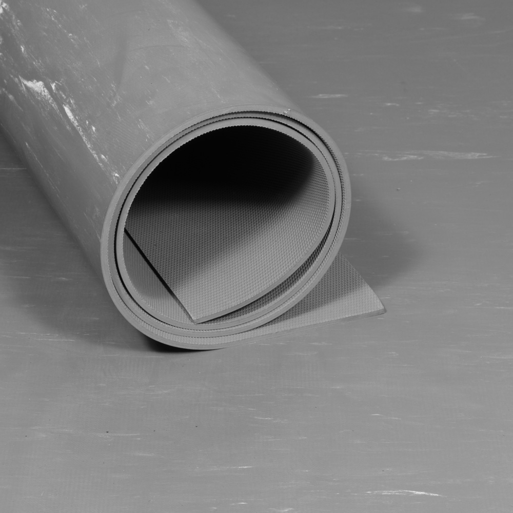Tapis caoutchouc en rouleau - aspect marbré gris 2,5 mm - largeur 120 cm