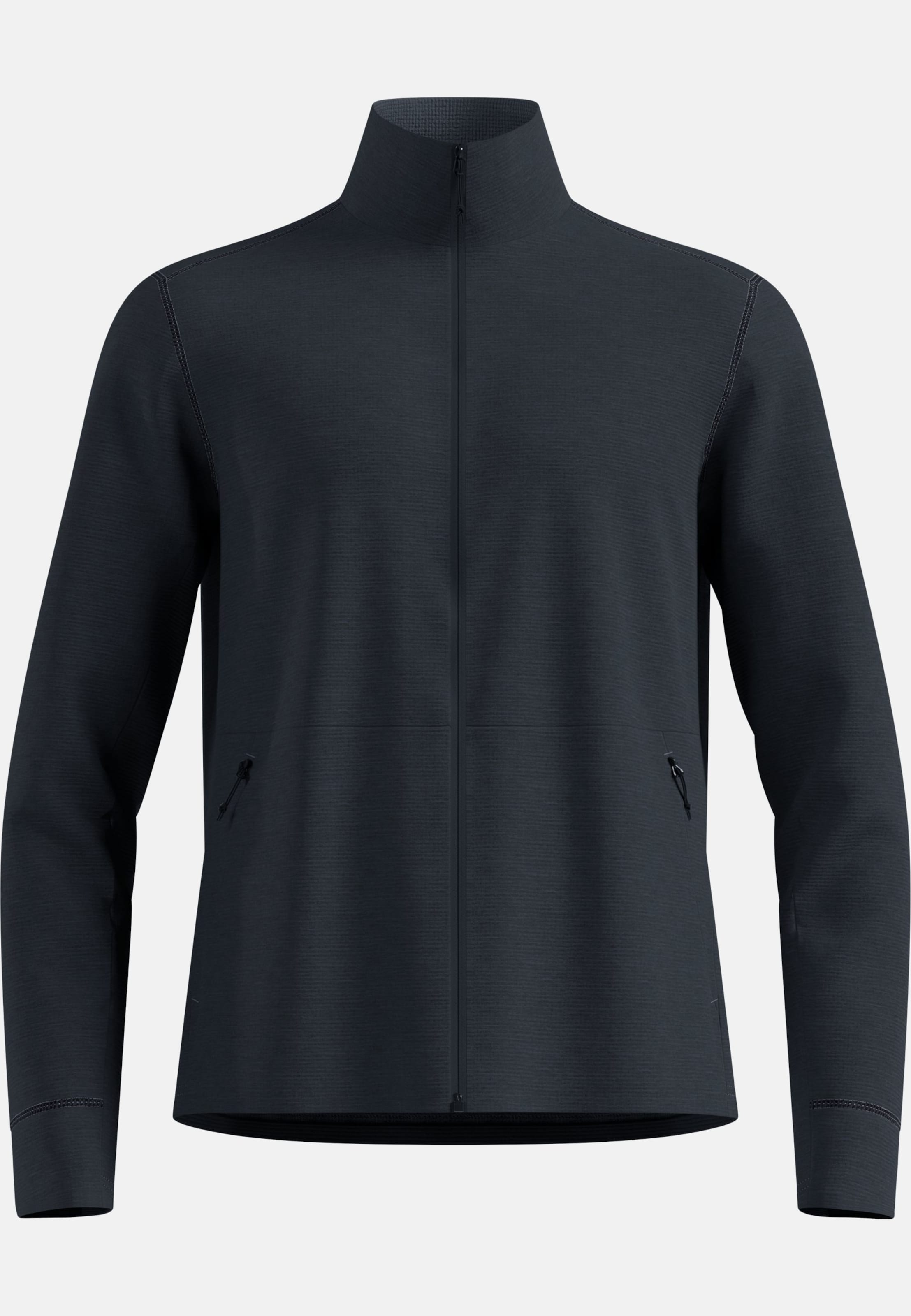 Essentials Multisport Mid Layer aus Grid-Fleece mit Reissverschluss in black melange