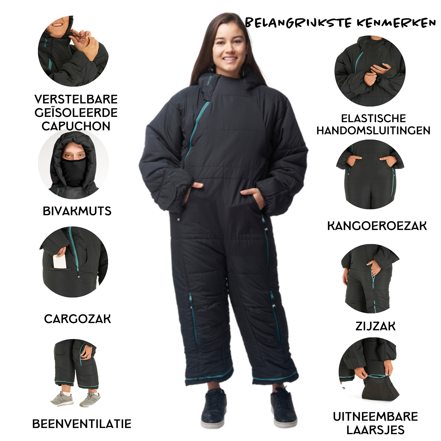 Selk'bag Original Zwart Gerecycleerde Slaapzak - M
