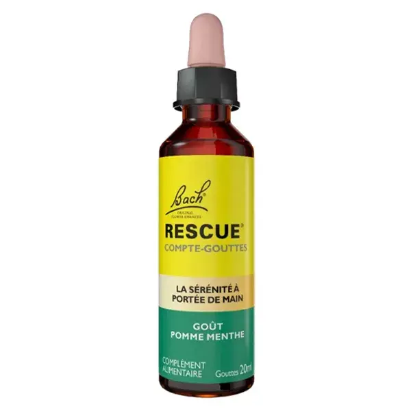 RESCUE Óleo em gotas sabor maçã e menta - 20 ml