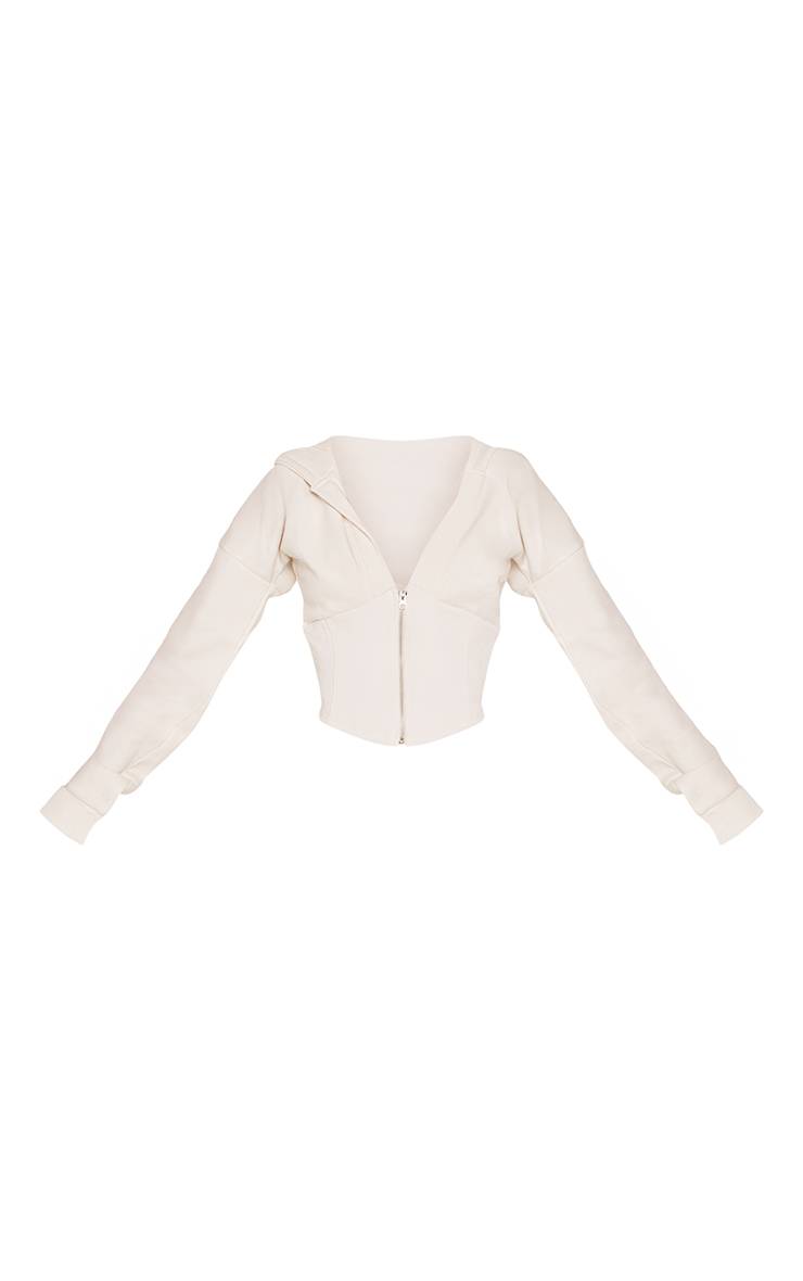 Crème Sweat À Casynthétiqueche Zippé Avec Détails De Coutures Corset Tall