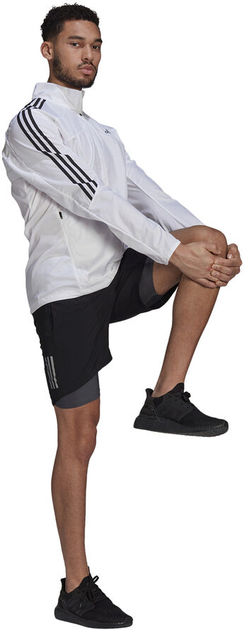adidas Marathon 3-Stripes løbejakke Hvid
