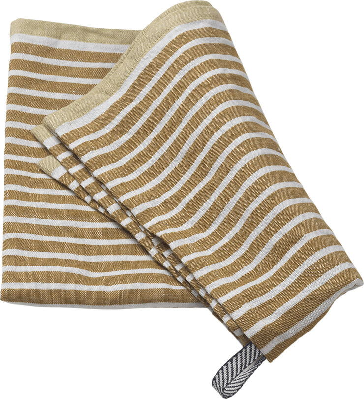 ferm LIVING Hale Tea Towel - Golden Brown/Silve Golden brown