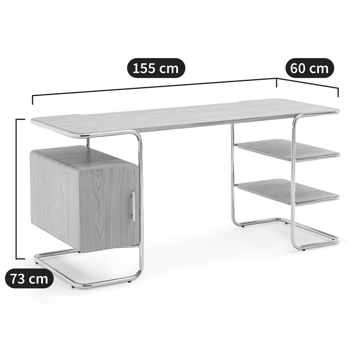 AM.PM<br>Eiken buisvormig bureau, Emlyn