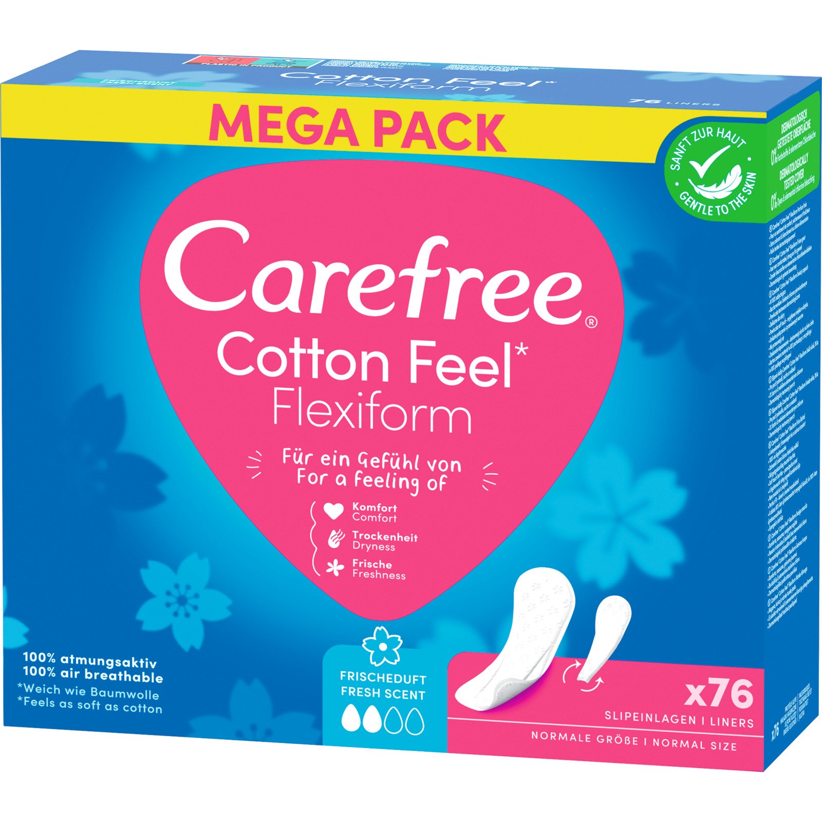 Carefree Slipeinlagen Cotton Feel Flexiform 76 Stück