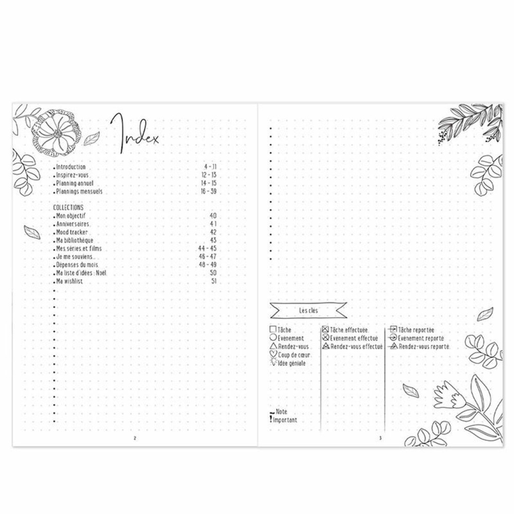 Carnet à points - daily journal rose - a5