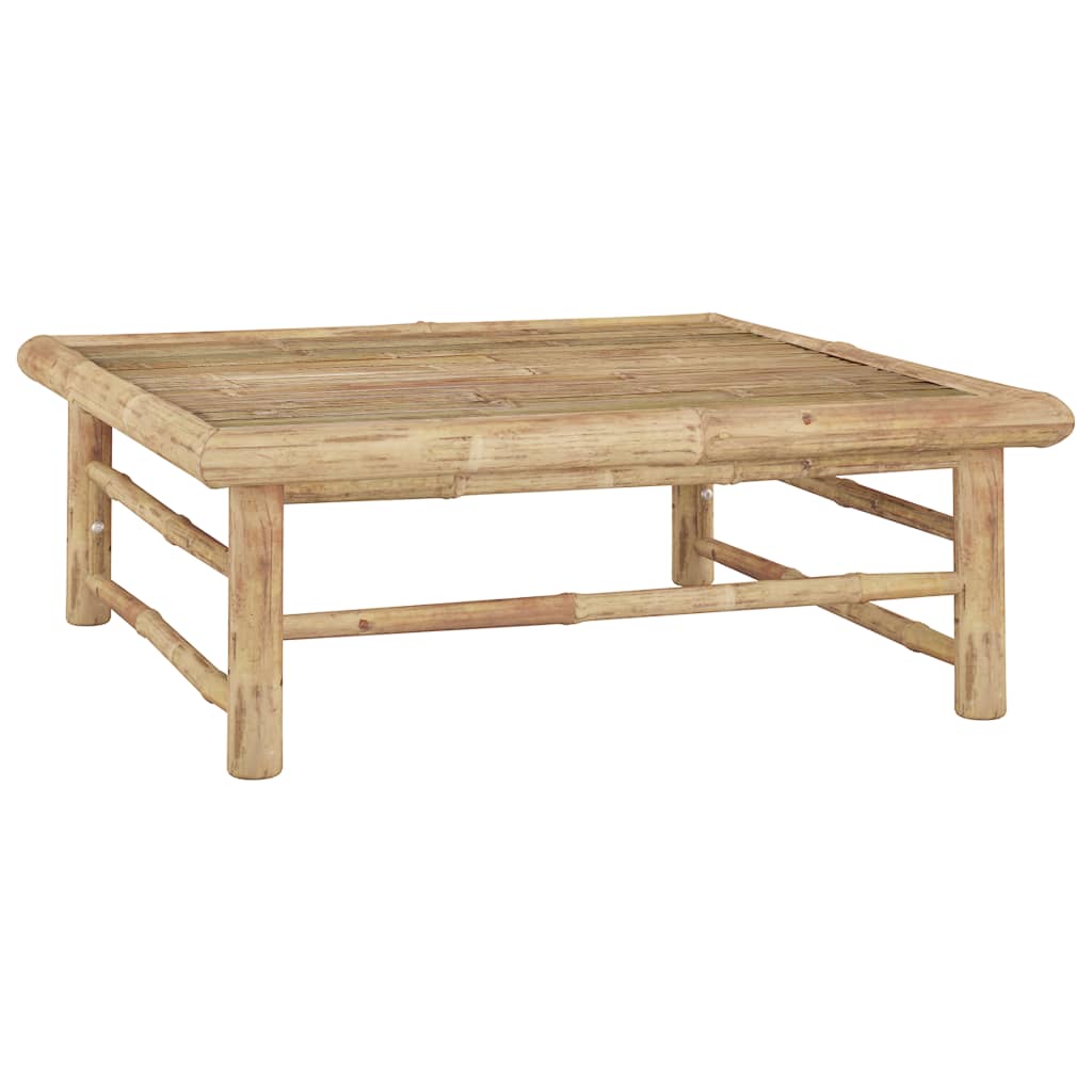 Salon de jardin meuble d'extérieur ensemble de mobilier 9 pièces avec coussins blanc crème bambou