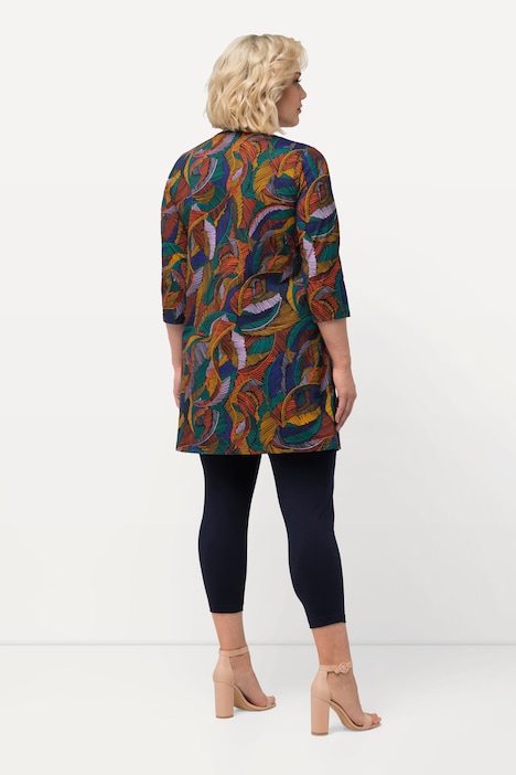Longshirt, Blätter, Rundhalsausschnitt, 3/4-Arm