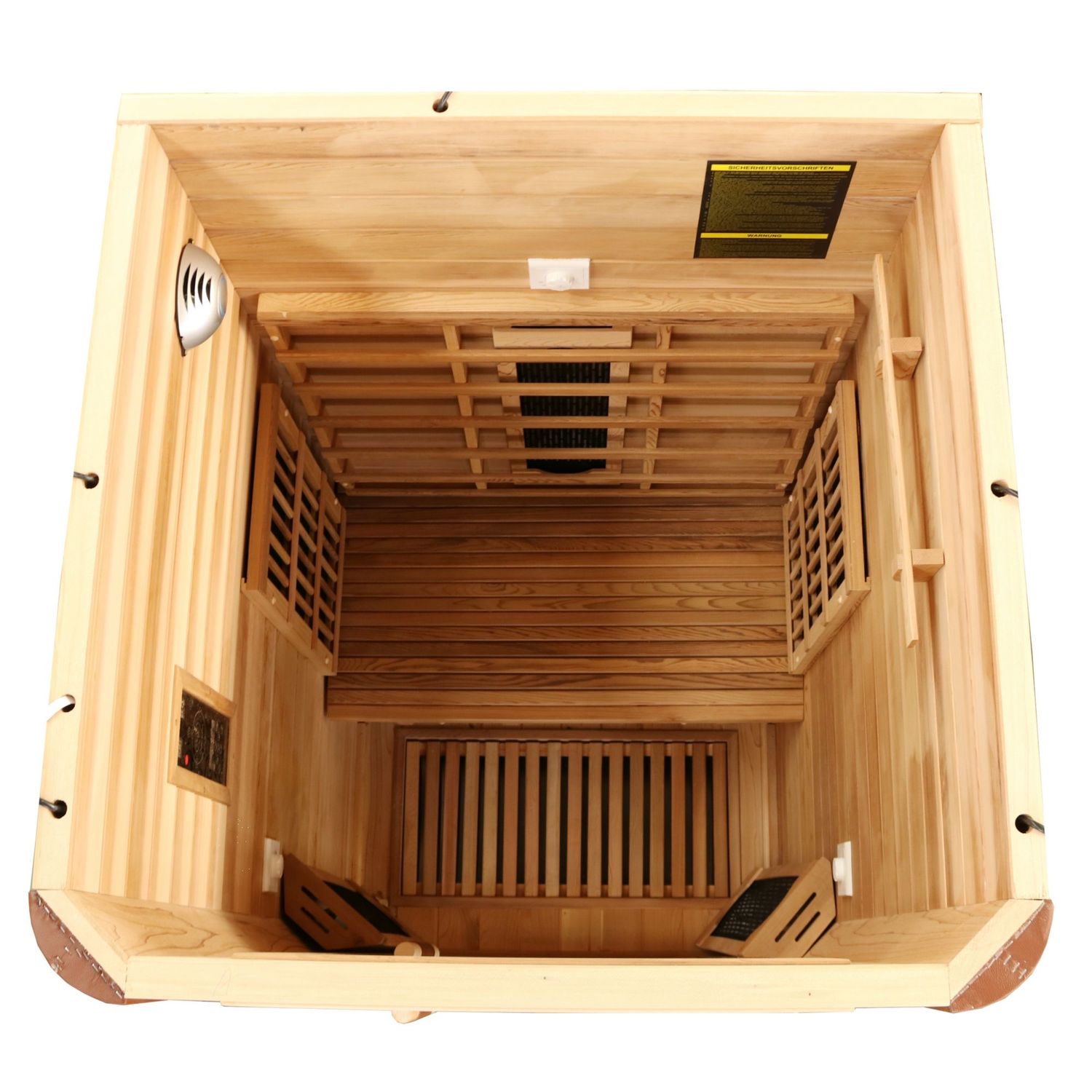 Dewello® Infrarotkabine Infrarotsauna TORONTO 102cm x 102cm inkl. 3 Vollspektrumstrahler, Bodenstrahler, 1 Person, LED