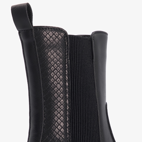 Blue Box meisjes chelsea boots zwart croco print
