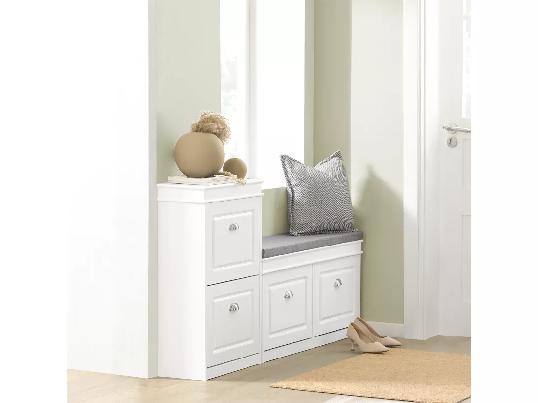 Meuble de Rangement à Chaussures Armoire à Chaussures Commode à Chaussures 2 abattants, FSR78-W
