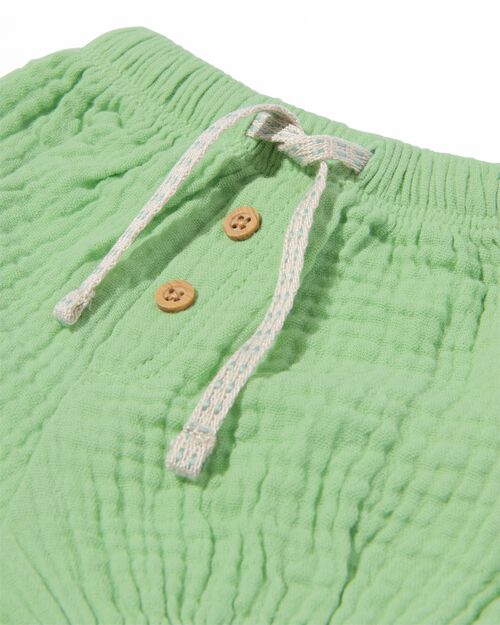 short bouffant nouveau-né mousseline rayures vert
