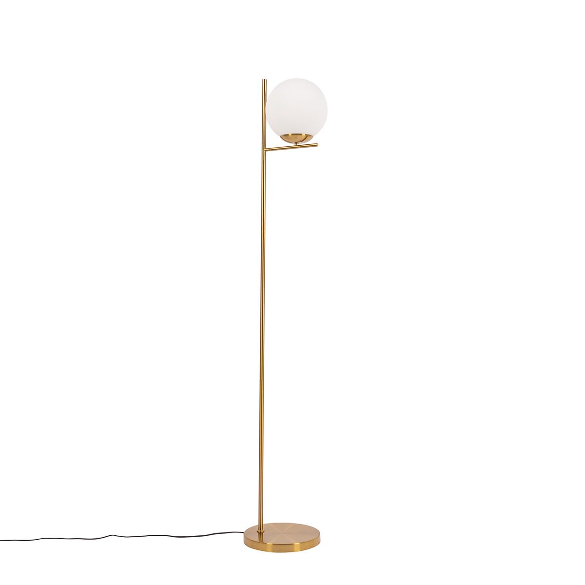 Art Deco vloerlamp goud en opaal glas - Flore