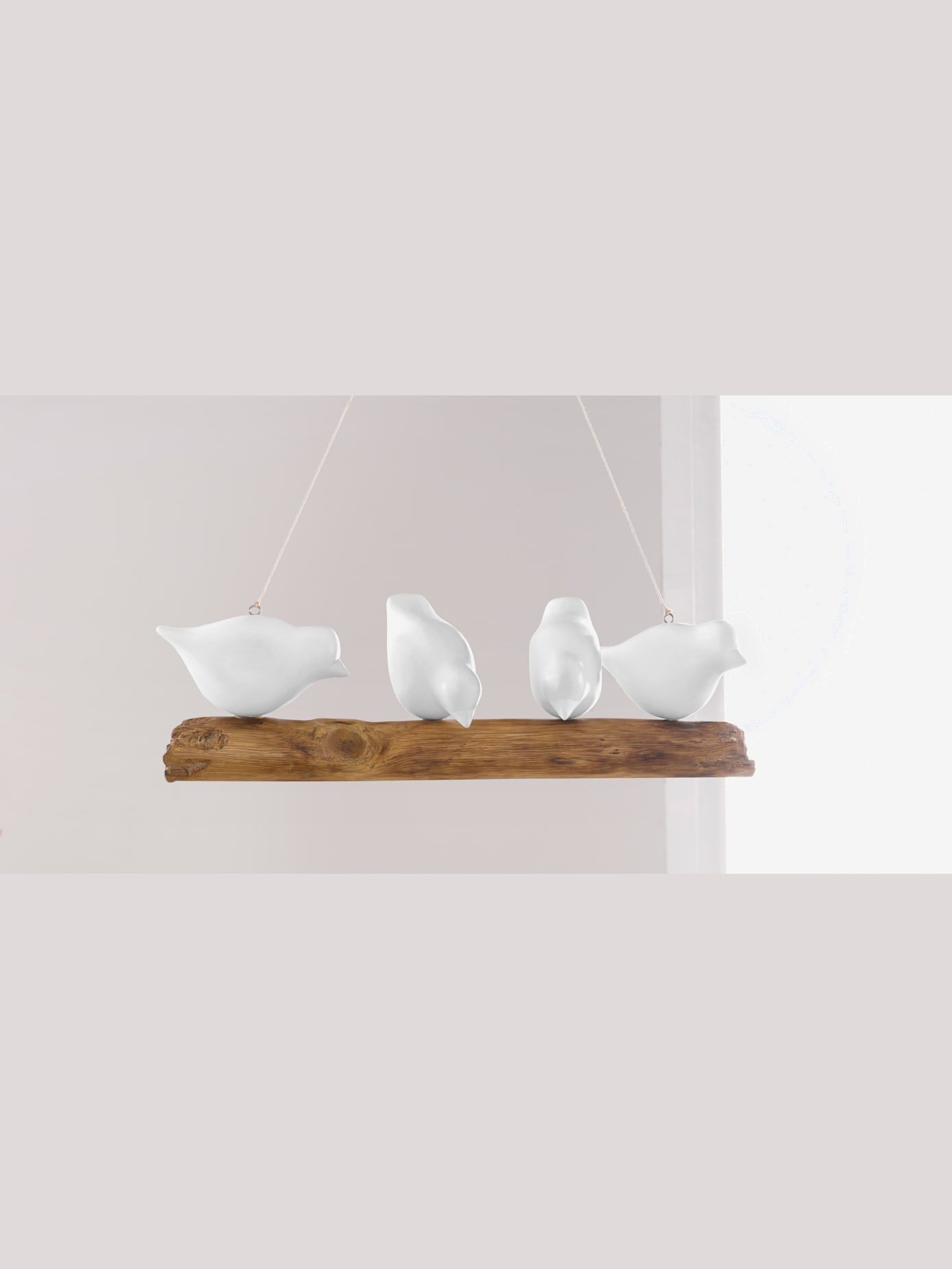 Figurine décorative branche décorative avec 4 oiseaux