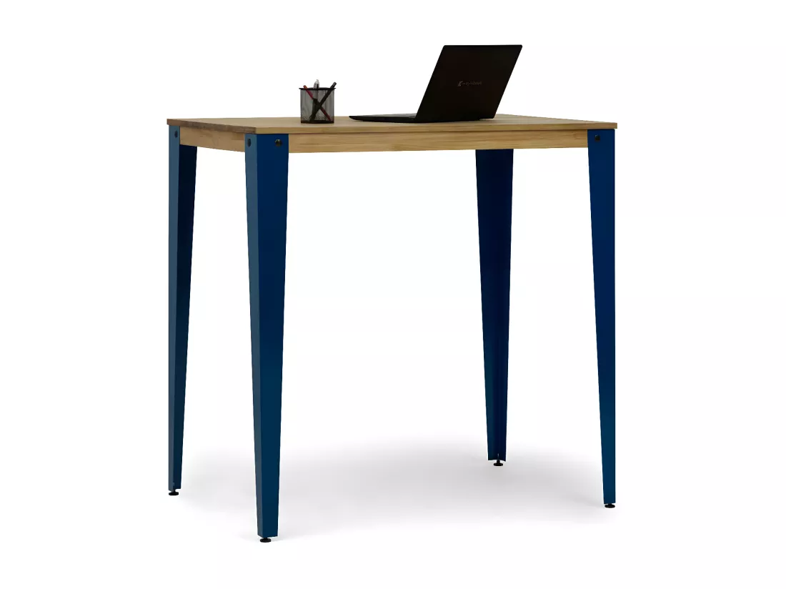 Table Mange debout Lunds 60X120x110cm Bleu-Vieilli. Box Furniture