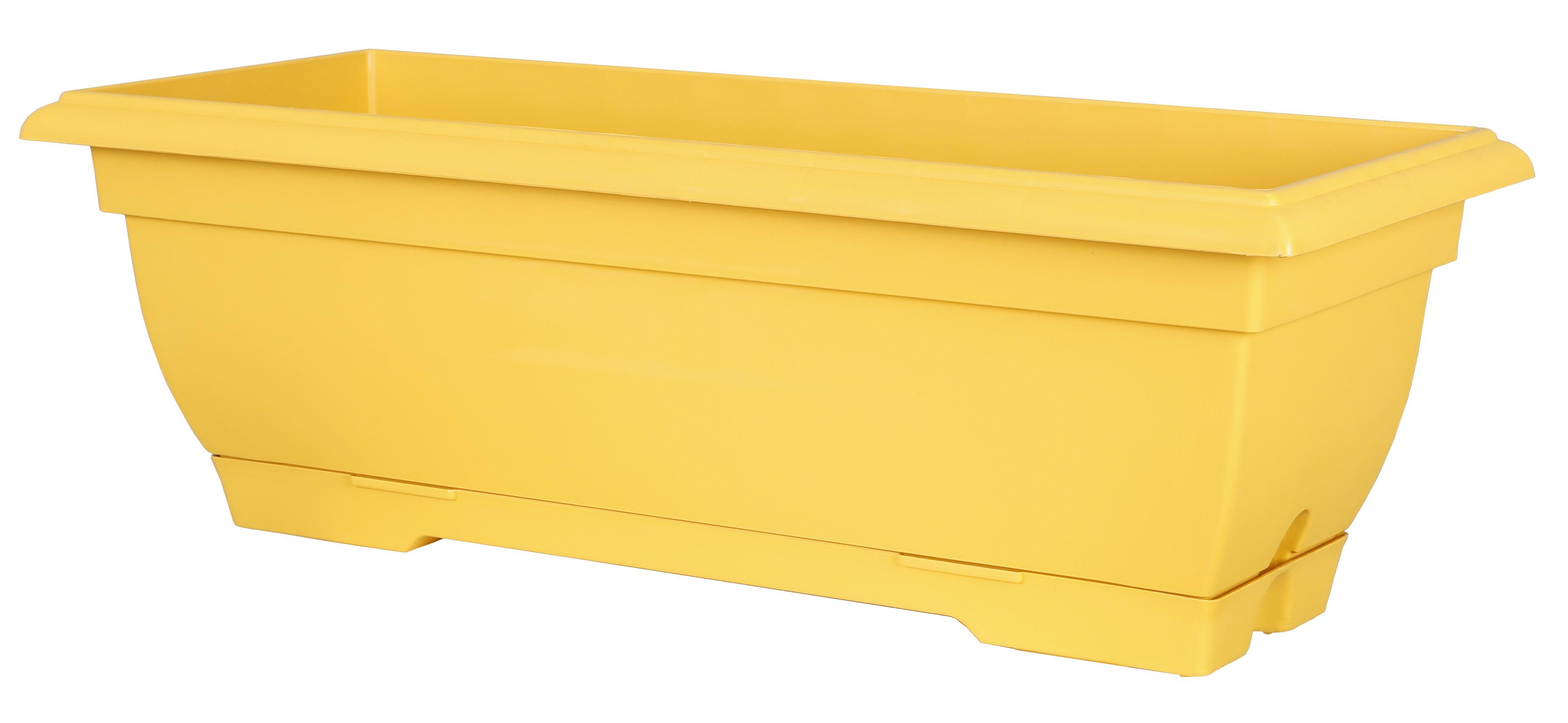JARDINIERE TRADITION L.50CM ET PLATEAU CLIPS JAUNE 9L