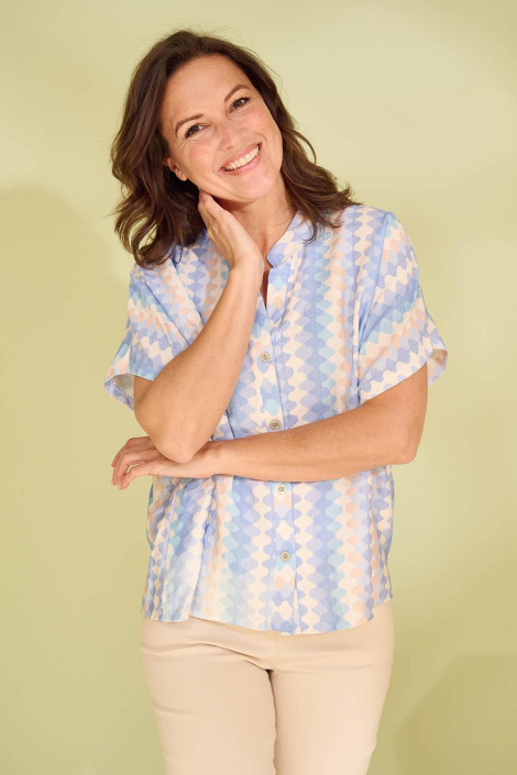 FOS Amsterdam blauwe dames blouse
