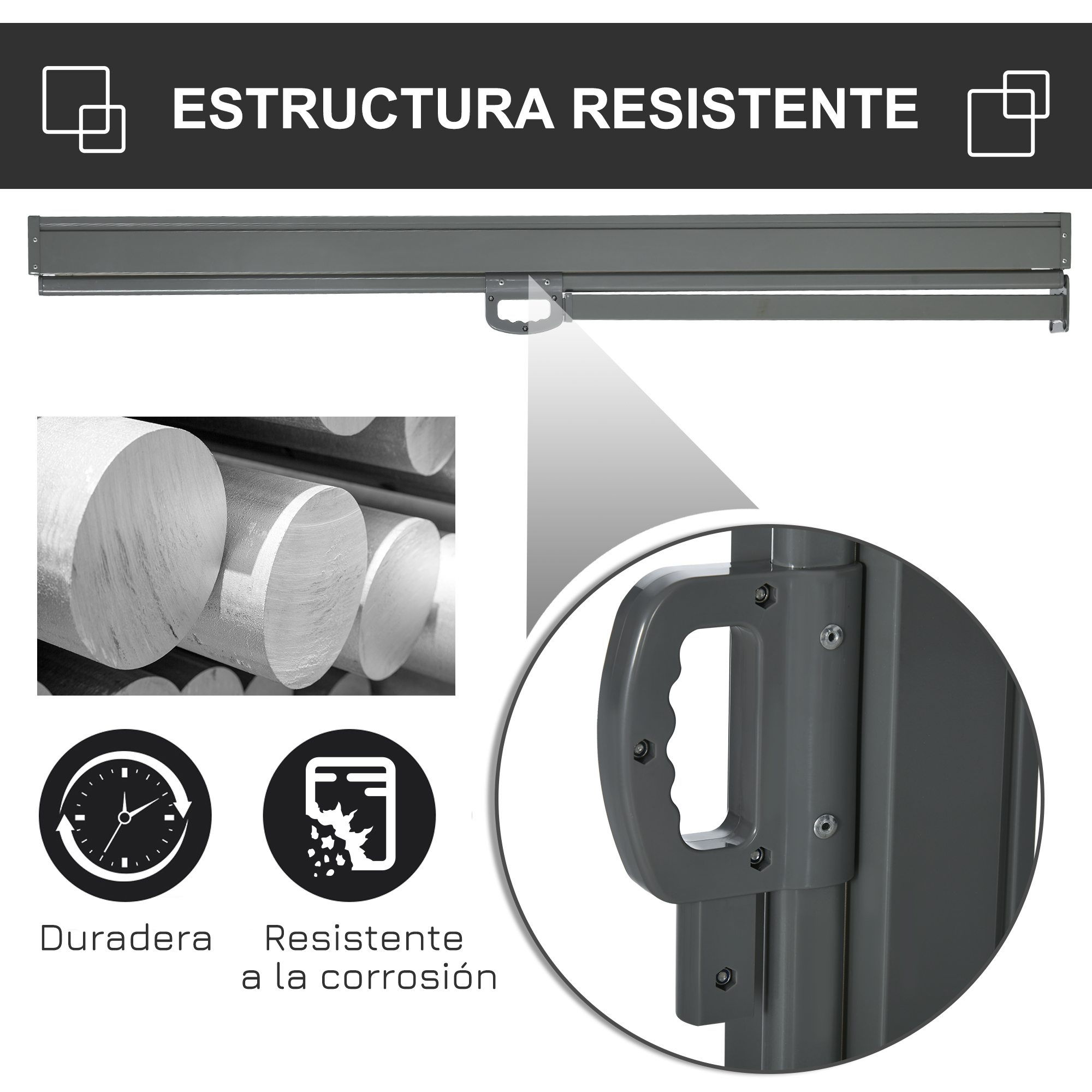 Toldo lateral retrátil Outsunny cor creme