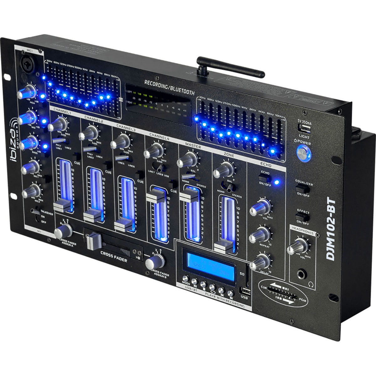 6-kanals Mikser / 12 innganger m. USB og Bluetooth