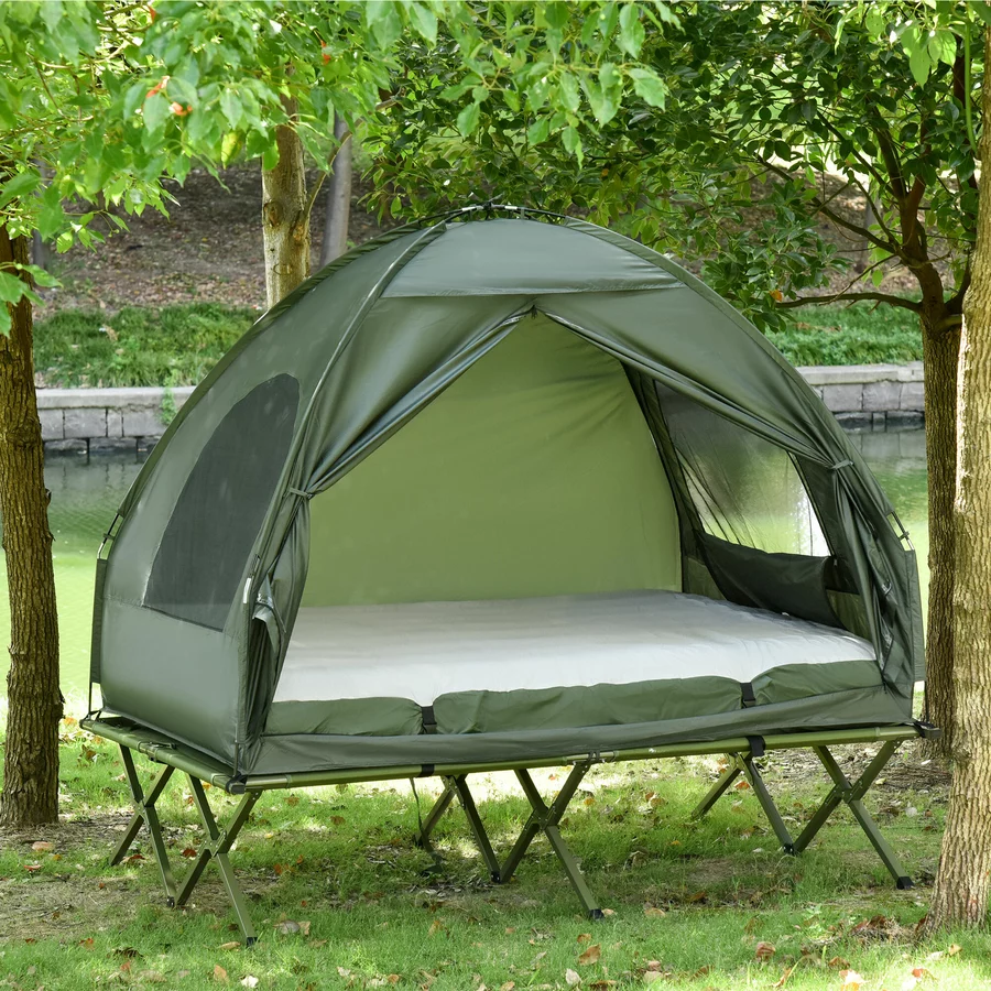 Outsunny Campingbett 4 in 1 Set grün