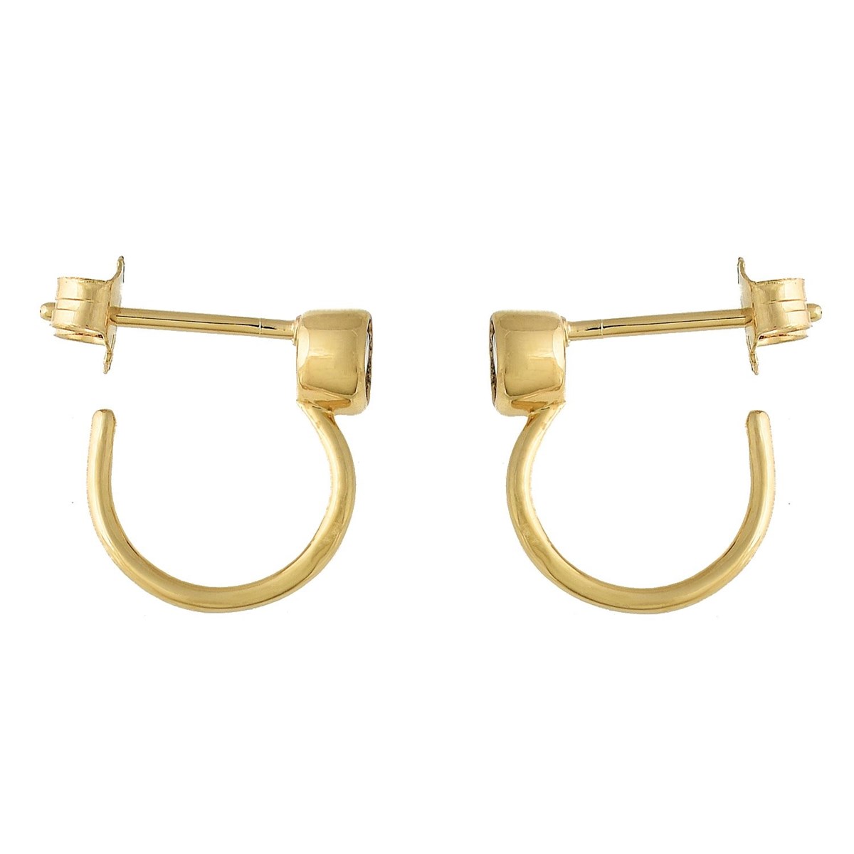 Boucles d'oreilles Créole ouverte oxyde de zirconium Plaqué OR 750 3 microns