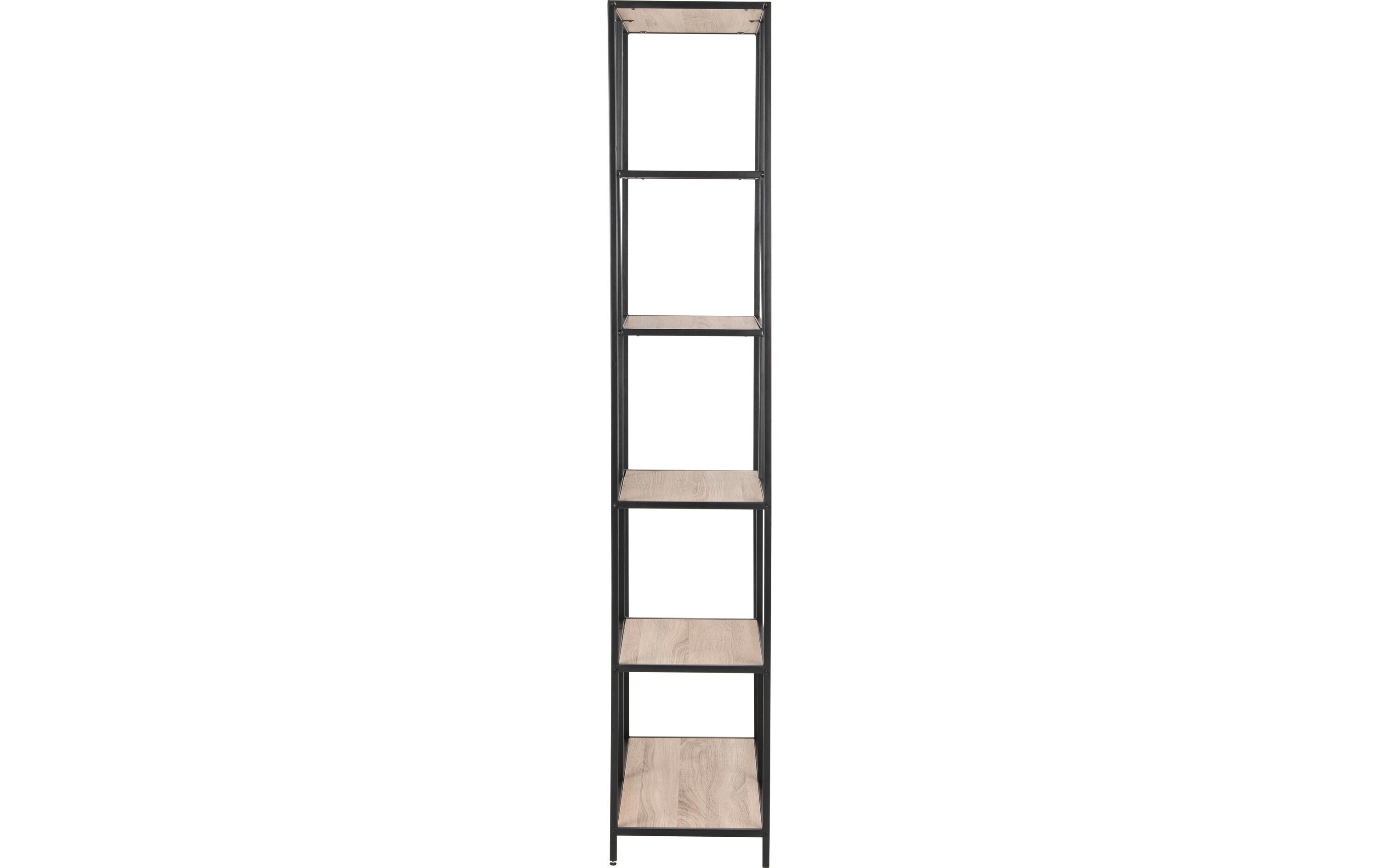 Regal Seaford 77 x 35 x 185 cm, Eiche/Schwarz<br>Bücherregal