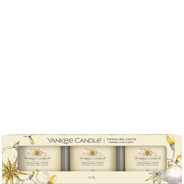 Coffret bougies votives - Lumières scintillantes - 3 x 37 g