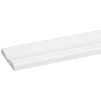 Decorlijst grenen 8x45 mm wit gegrond lengte 270 cm