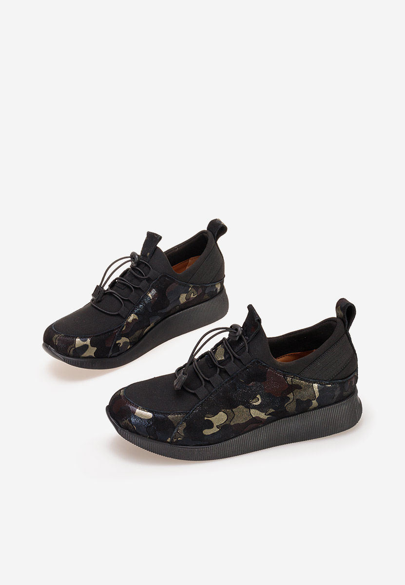 Chaussures casual femme en cuir noirs Nemena V5