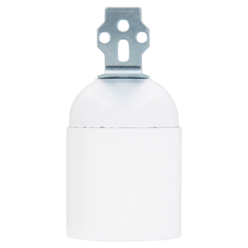 Handson lampfitting E27 haakse beugel wit