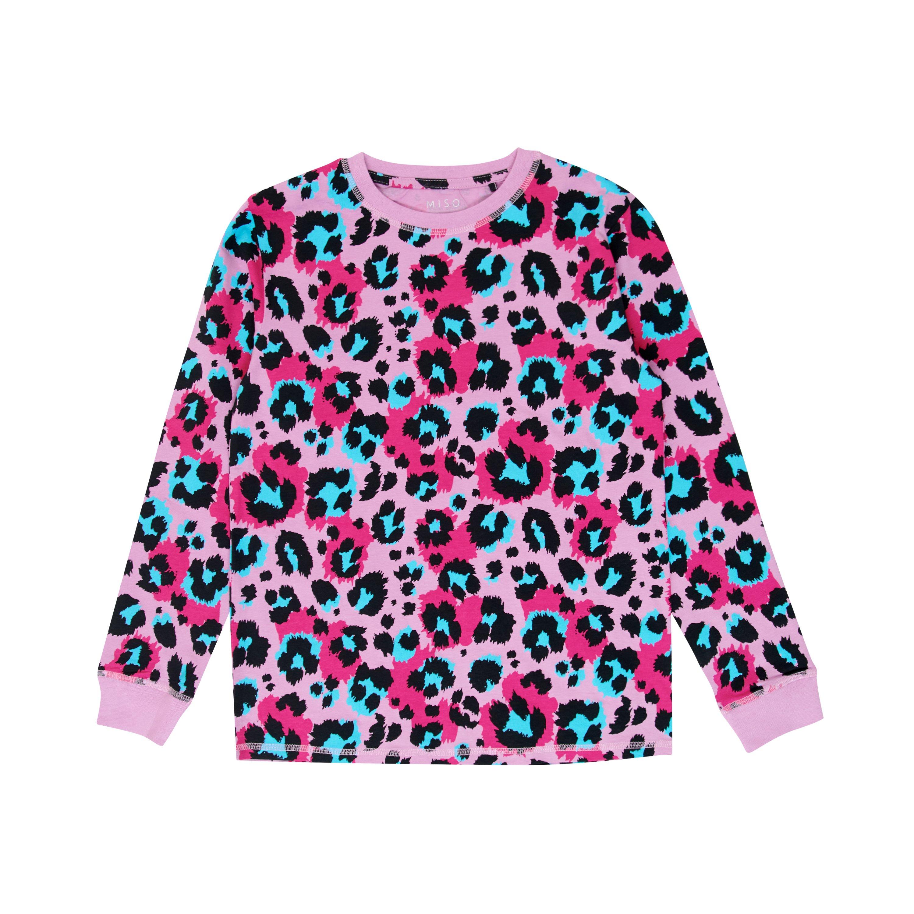 Miso Kids Girls Leopard Print Pyjama Set