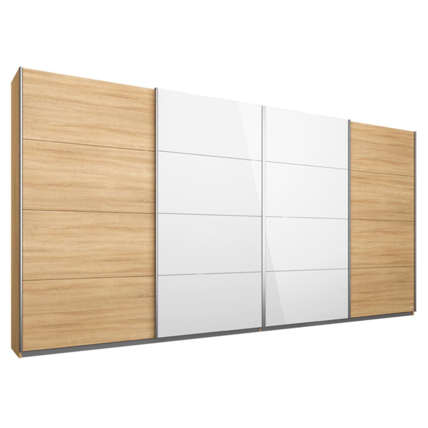 Schwebetürenschrank - Sonoma Eiche - 2 Glastüren - 360 cm