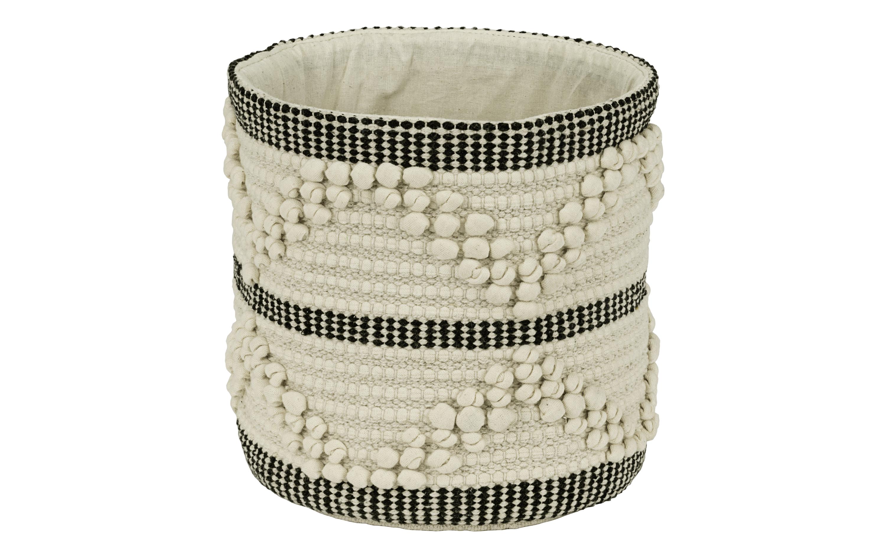 Aufbewahrungskorb Toyama 20 x 20 cm, Creme/SchwarzModerner Korb in Beige für stilvolle Aufbewahrung