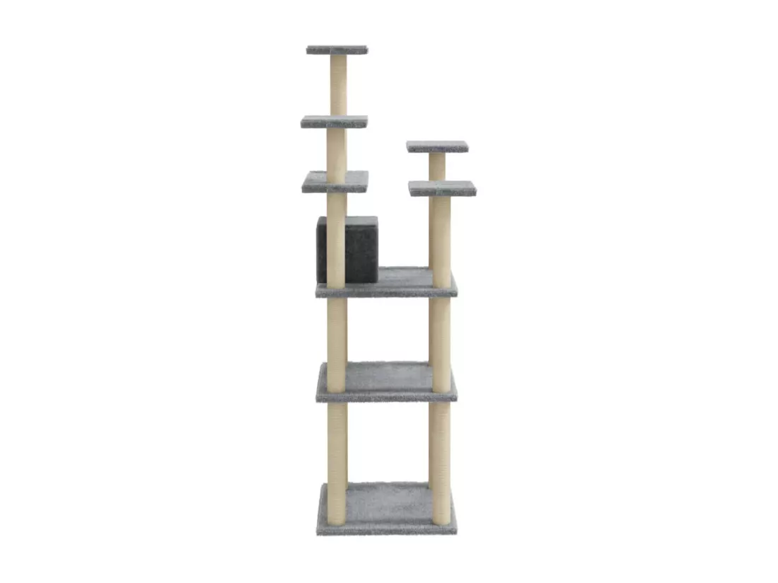 Arbre à chat avec griffoirs en sisal Gris clair 171 cm
