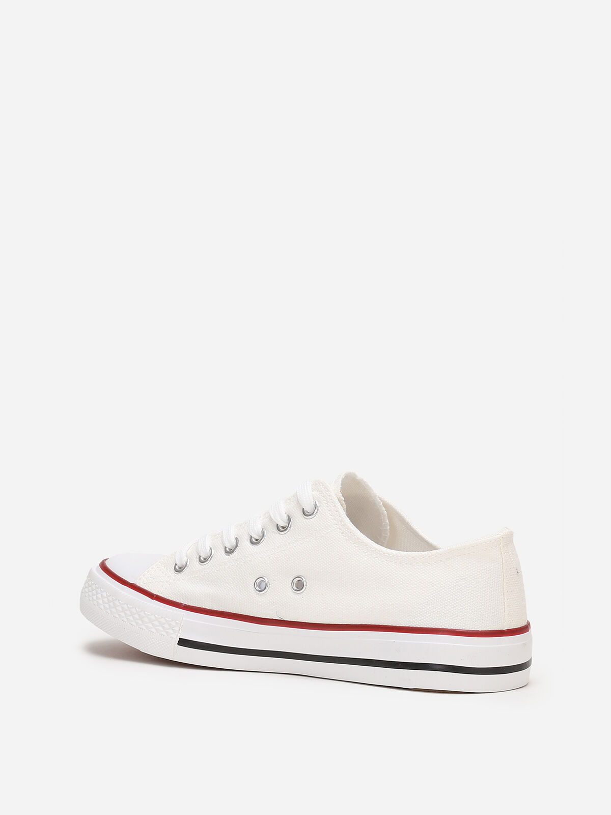 Tennis basses en toile grandes tailles- Blanc