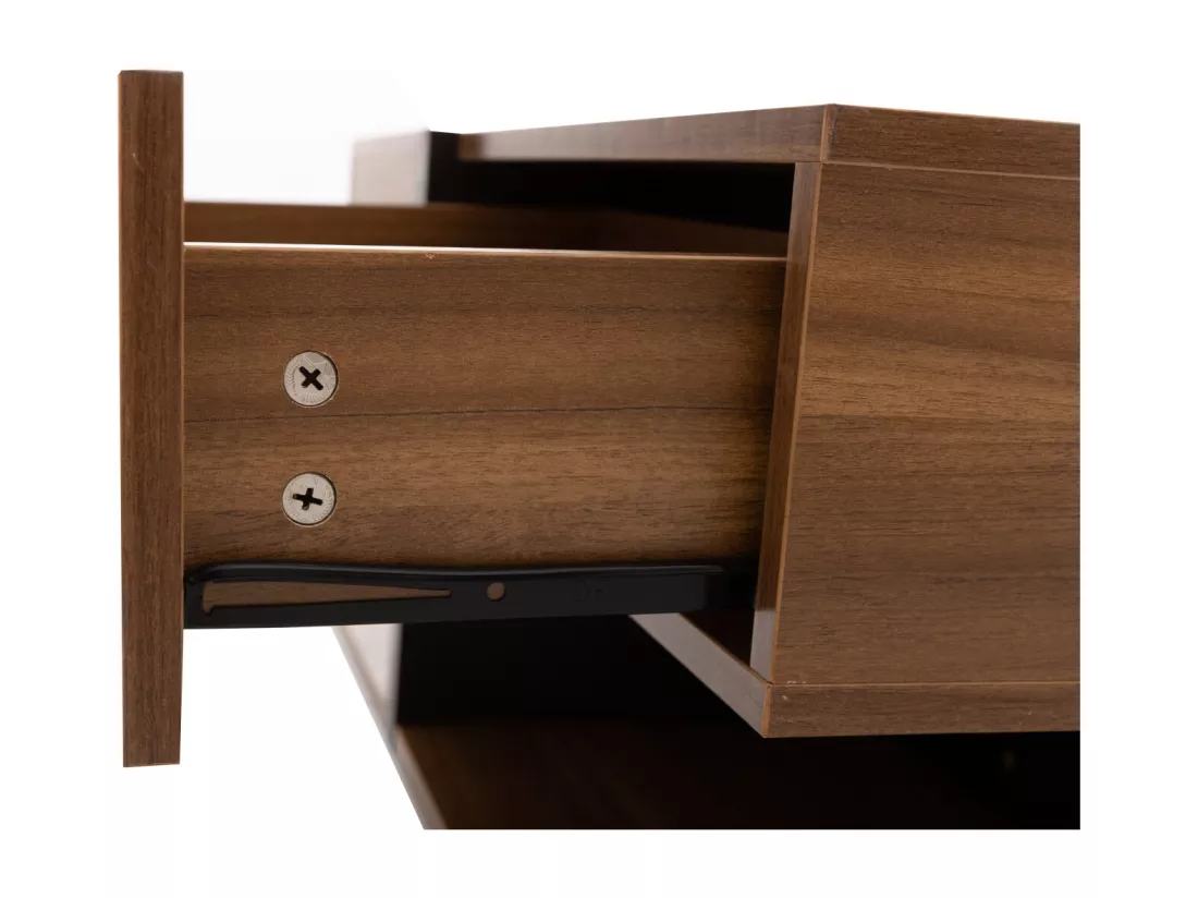 Table basse carrée haute brillance, avec 4 tiroirs, design uniques, espace de rangement en bas, 78x78x36cm naturel