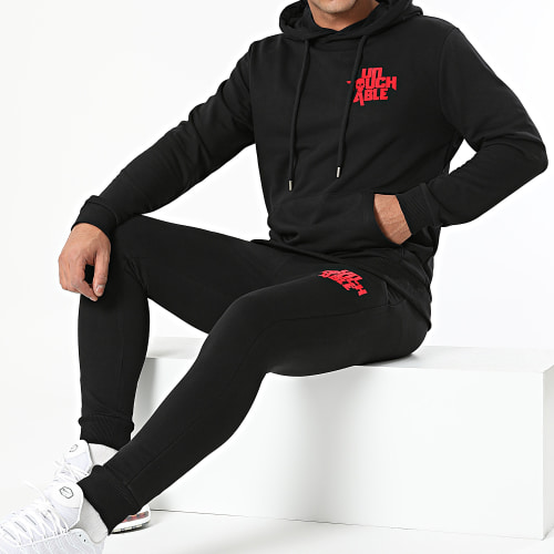 Ensemble De Survêtement Logo Back Noir Rouge